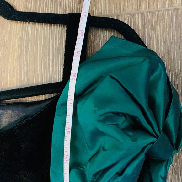 Jessica McClintock Gunne Sax 90’s metallic green taffeta and velvet mini dress - Picture 7 of 7